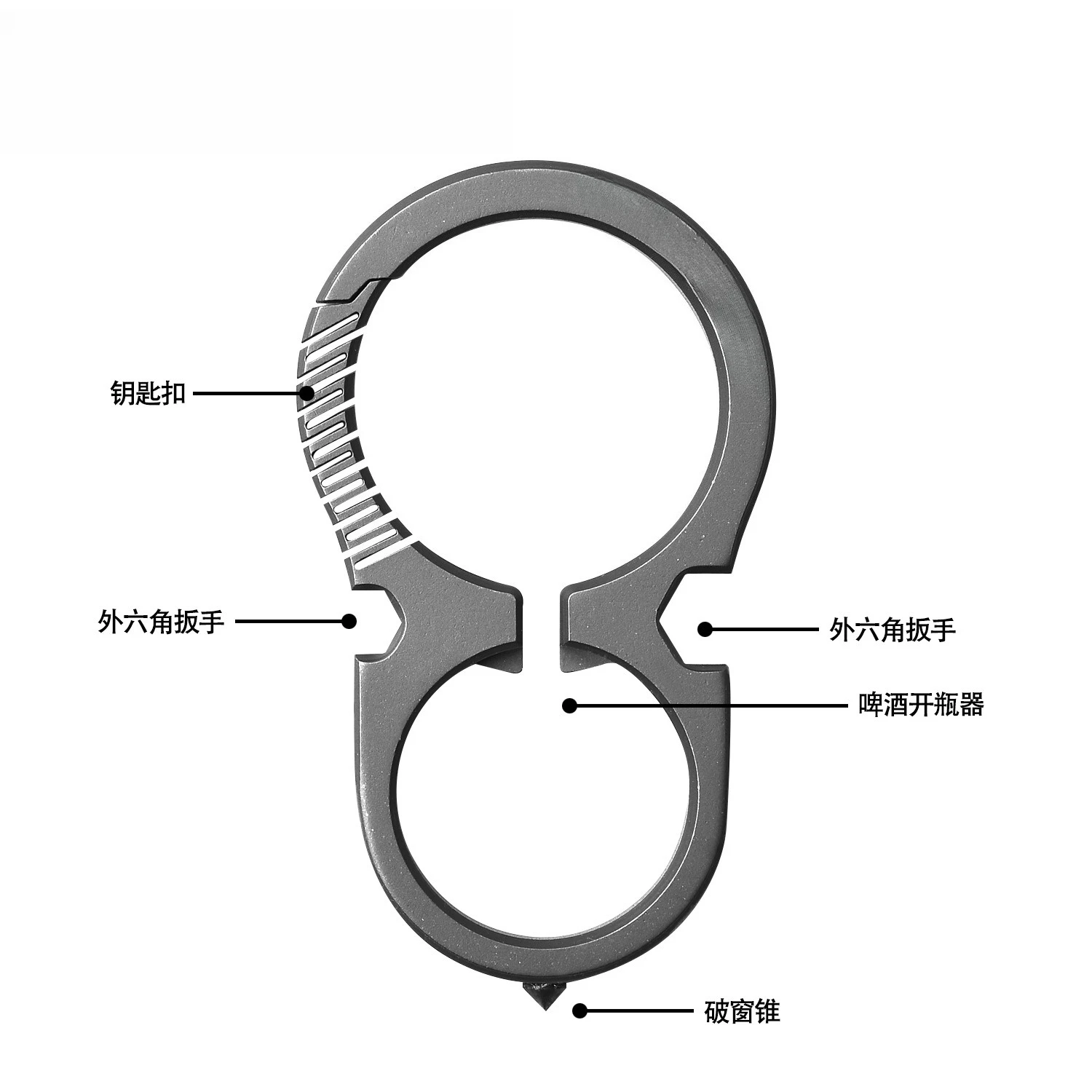新しいチタン合金キーホルダー多機能クリエイティブポータブル栓抜きウエストバックル屋外 EDC ツール