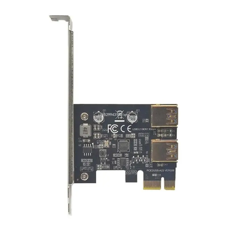 Tarjeta elevadora PCI-E 2 puertos, adaptador USB3.0 a USB3.2 Gen 1, tarjetas adicionales elevadoras, envío directo