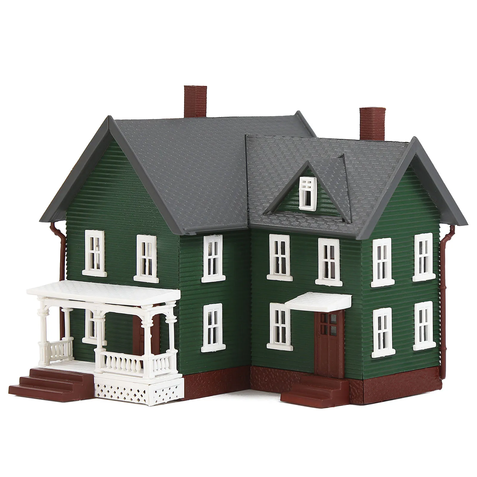

Evemodel N Scale 1:160 Built Green Model Dwelling House Kit Two-story with Porch JZN5885P