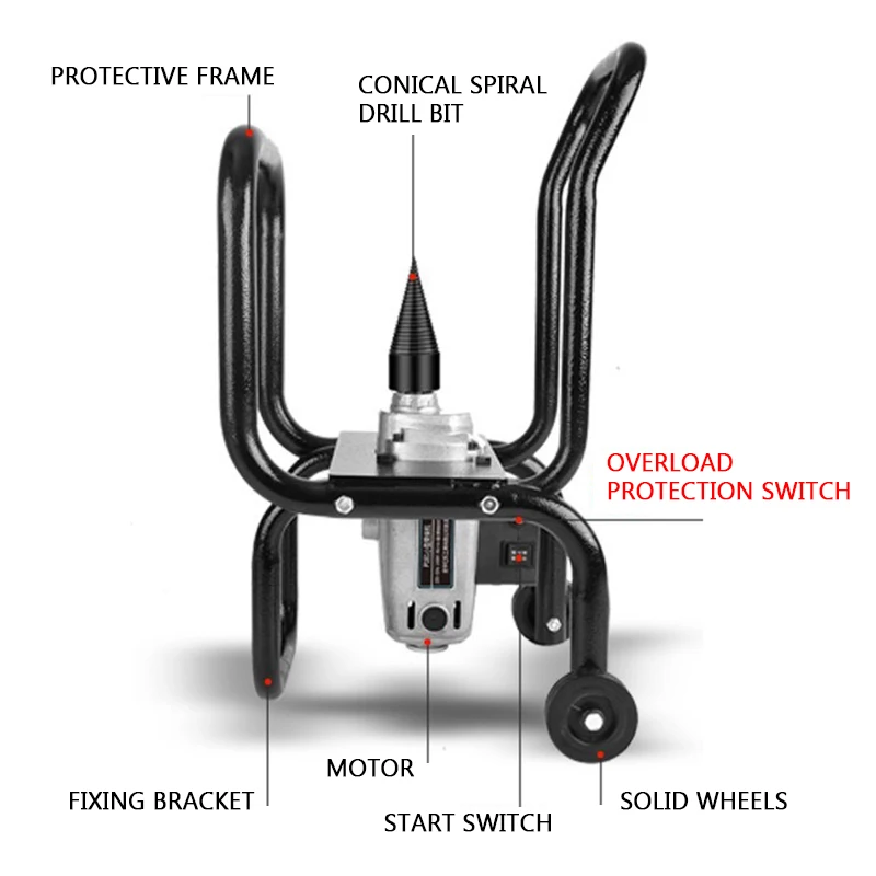 

2026 P181 Household Small Electric Wood Splitter Firewood Artifact Fully Automatic Motor Wood Splitter Drill Bit