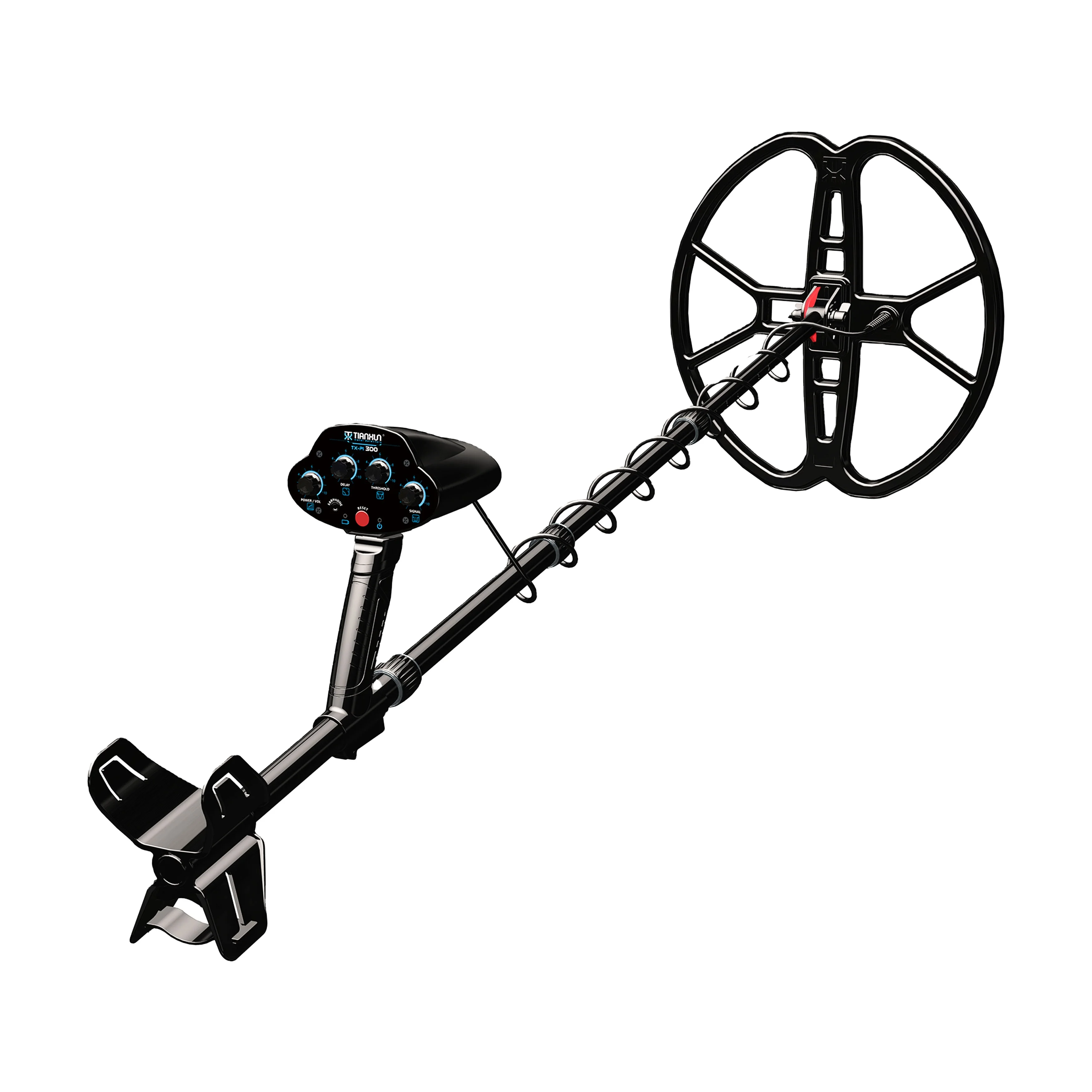 Professional TX-PI300 Pulse Induction Metal Detector, Deep Search Underground Gold Finder with Large Coil for Treasure Hunting