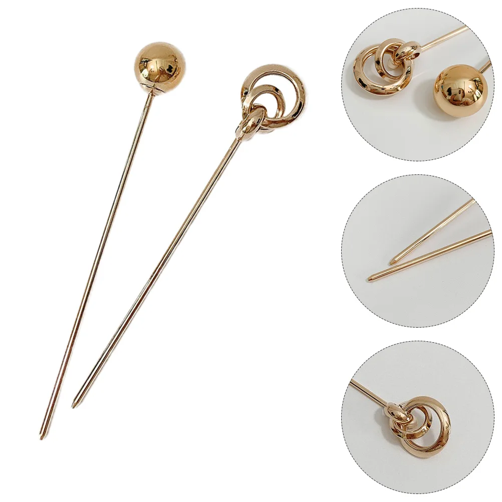 

2pcs Vintage Stick Korea Style Retro Hair Chopstick Multi-Functional Metal Hair Clip For Women Decorative Hairpin Styling Tool
