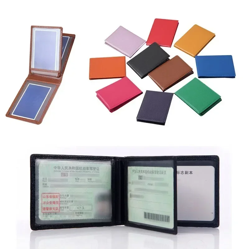 New Pu Leather Driver License Holder on Cover for Car Driving Documents Business Id Pass Certificate Folder Wallet Card Holder