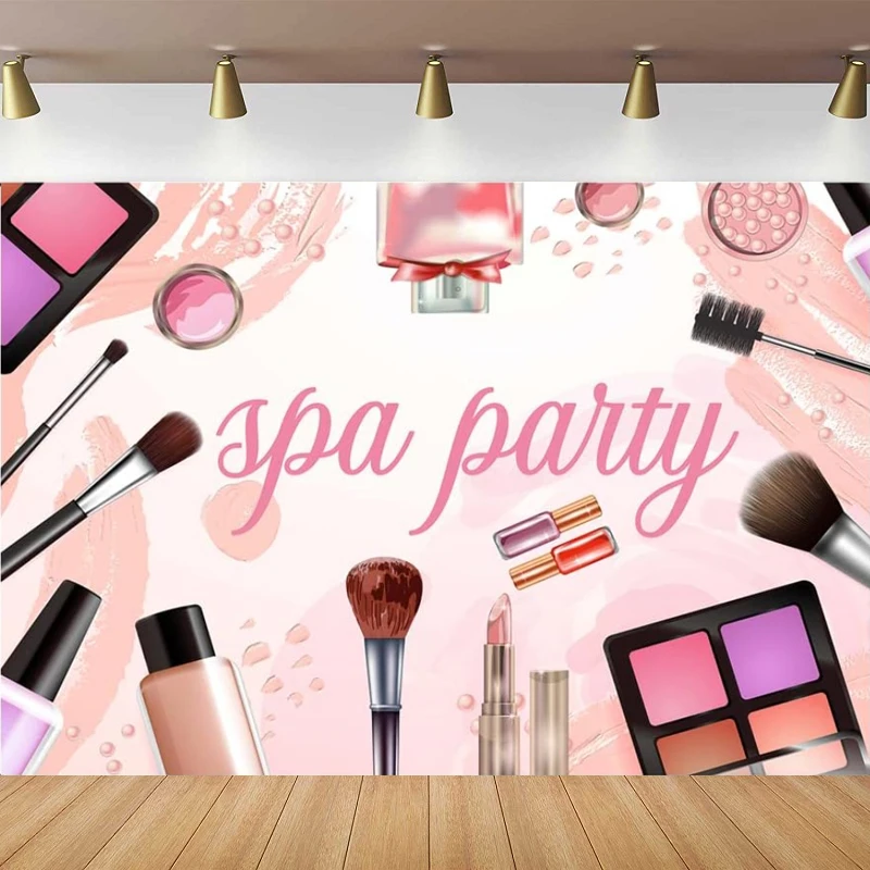 Photography Backdrop Princess Makeup Birthday Background Theme Photo Booth Banner For Spa Day Make up Dance Party Supplies