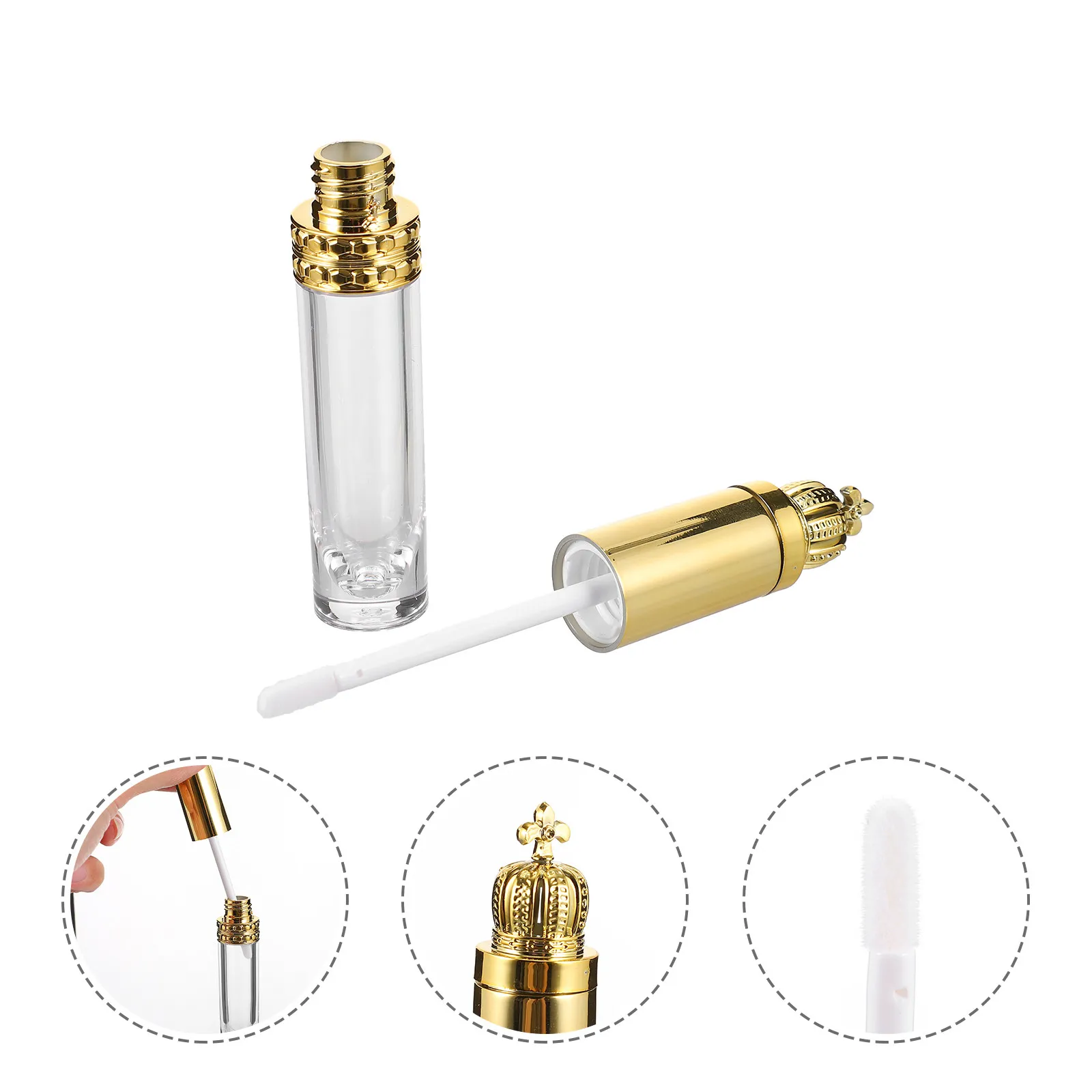16Pcs Lip Gloss Tubes Refillable Portable Plastic Bottles Unique Design Lightweight Lip Balm Eye Shadow Storage Travel