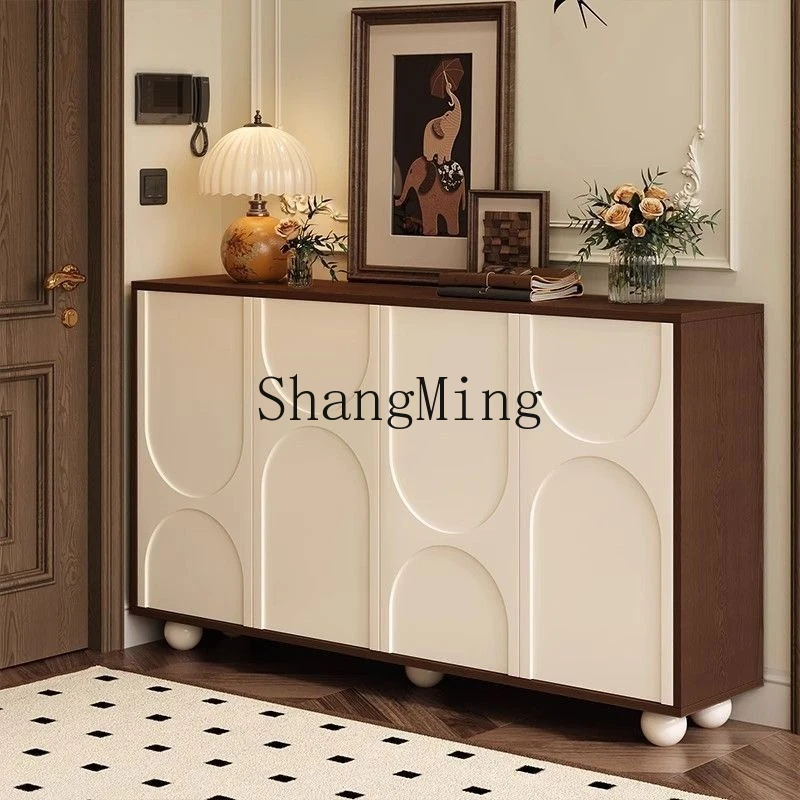 

ZYY light luxury household door large-capacity solid wood entrance cabinet integrated living room tea cabinet