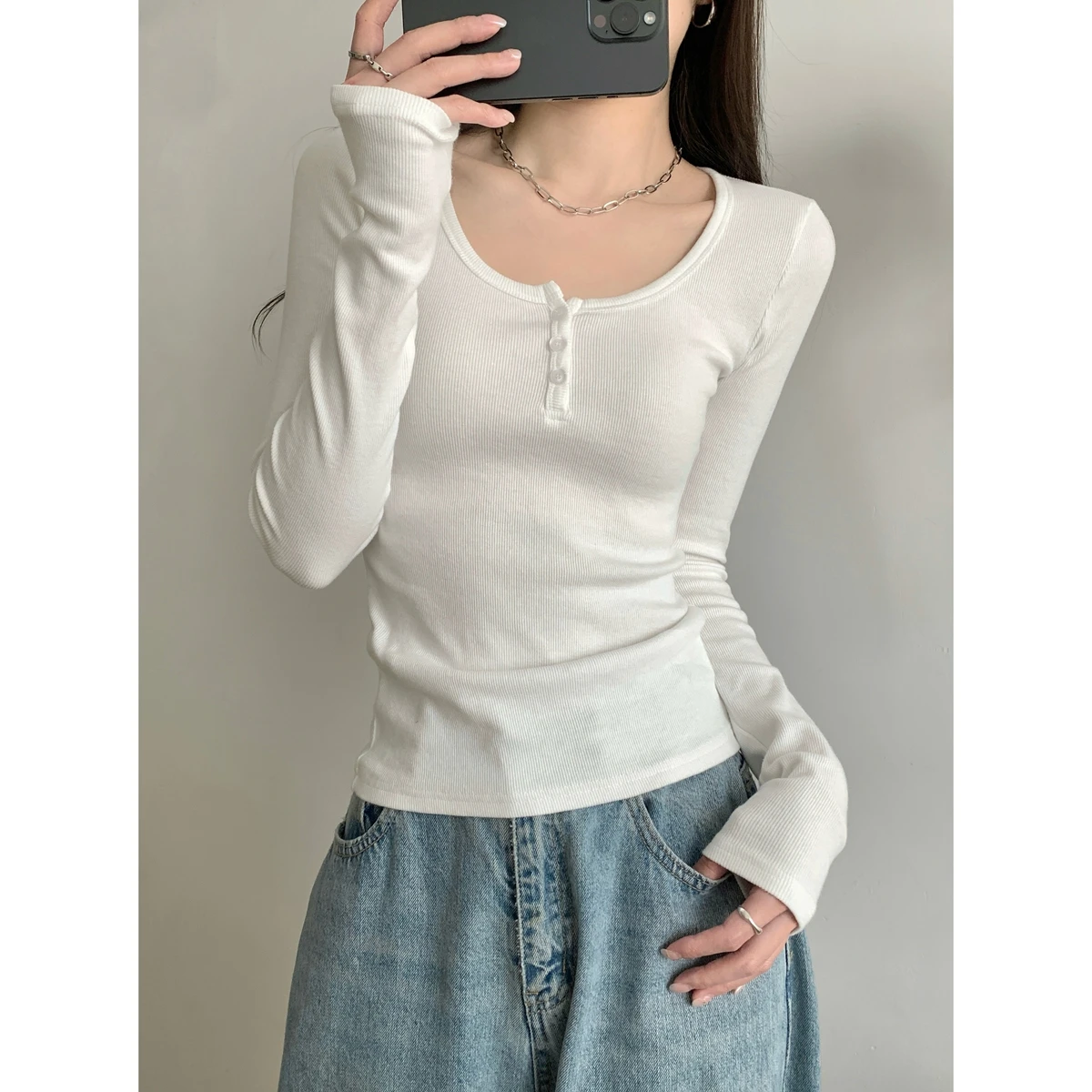 

Свитер женский с круглым вырезом вязаный топ Slim Fit с длинным рукавом осенняя мода универсальный пуловер Pure Desire с подвесным воротником