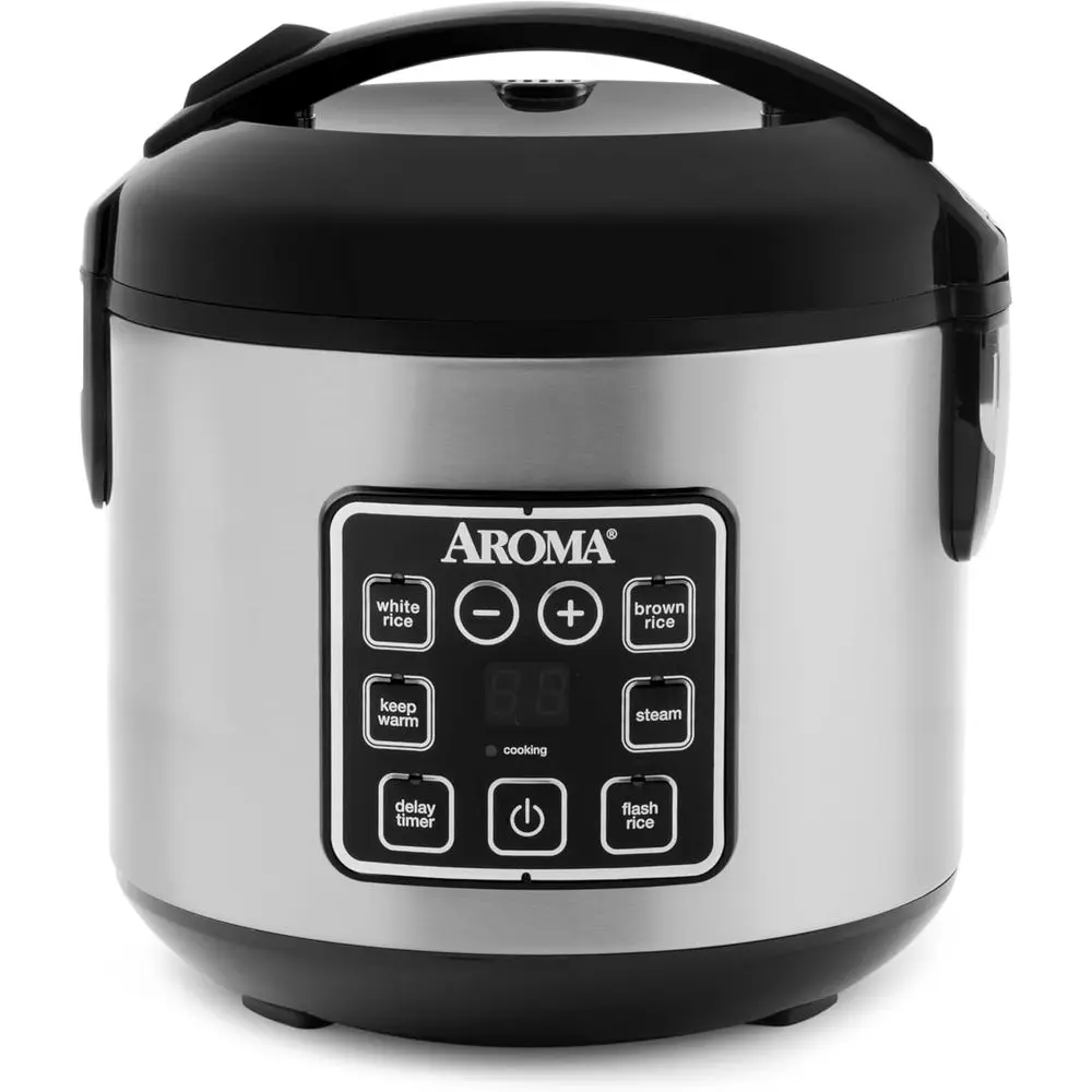 

Digital Rice Cooker, 4-Cup (Uncooked) / 8-Cup (Cooked), Steamer, Grain Cooker, Multicooker, 2 Qt, StainlSteel Exterior, ARC-914S