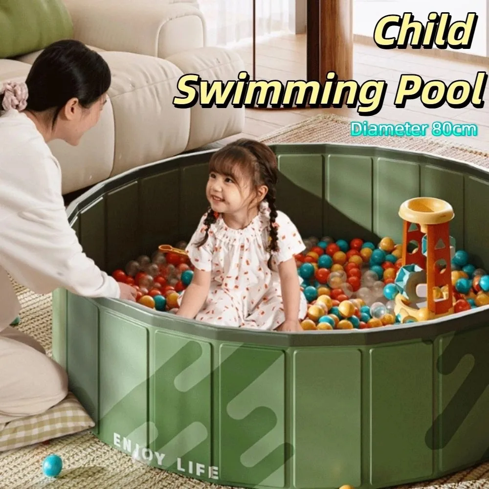 

Portable 80cm No Inflatable Swimming Pool Round Play Water Bathtub Foldable Swimming Pool PVC Pet Bath Swimming Pool Outdoor
