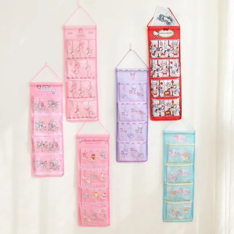 Hello Kitty Wall Hanging Jewelry Organizer - Cartoon Dorm Storage Bag