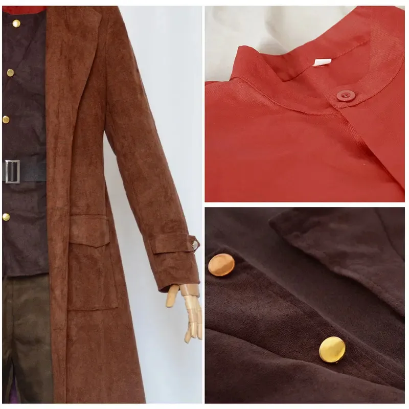 Rubeus Cos Hagrid Cosplay Costume Men Shirt Coat Pants Belt Full Set Outfits Halloween Carnival Party Role Play Suit