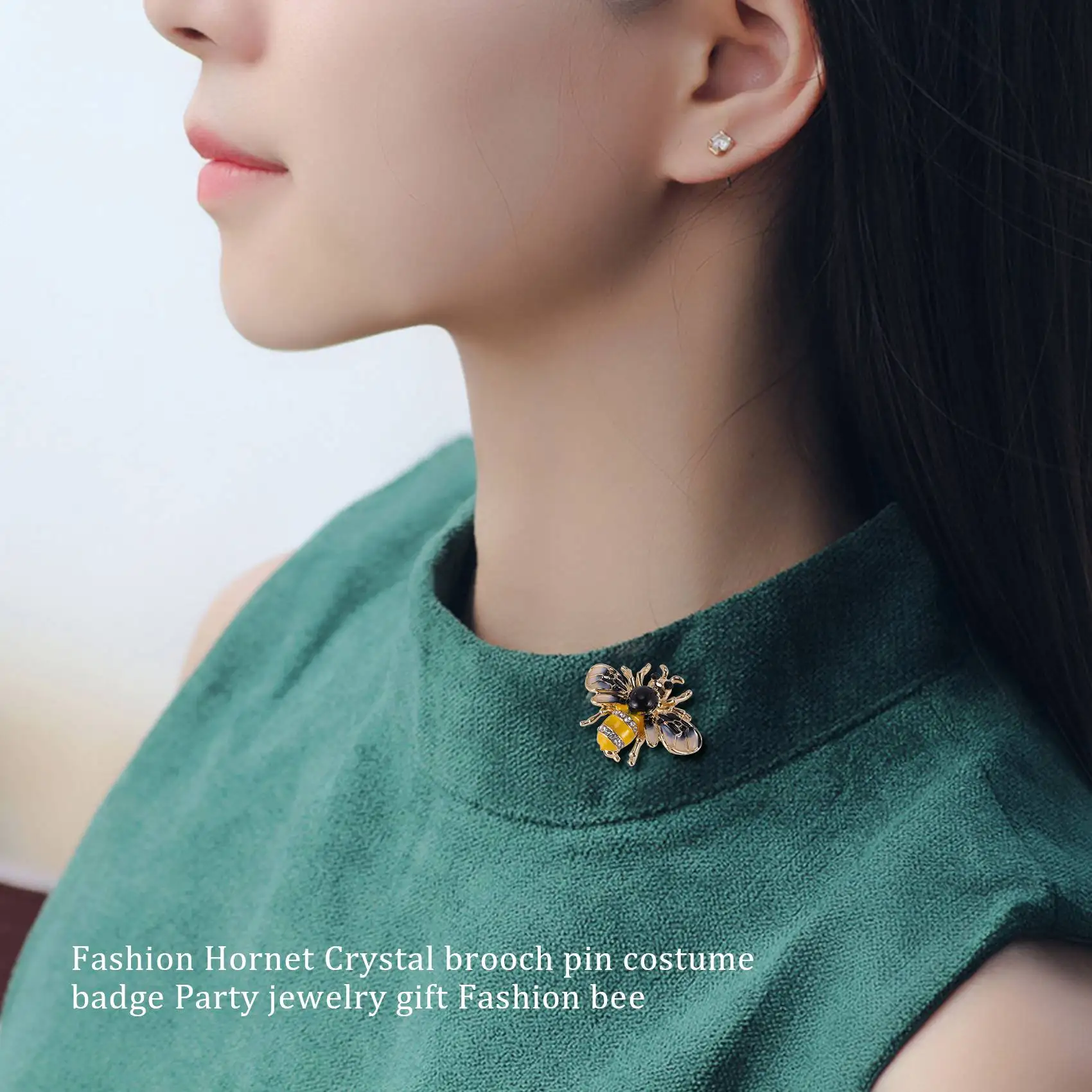 FZFZ Pin Bros Kristal Modis Lencana Kostum Hadiah Perhiasan Pesta Mode Lebah