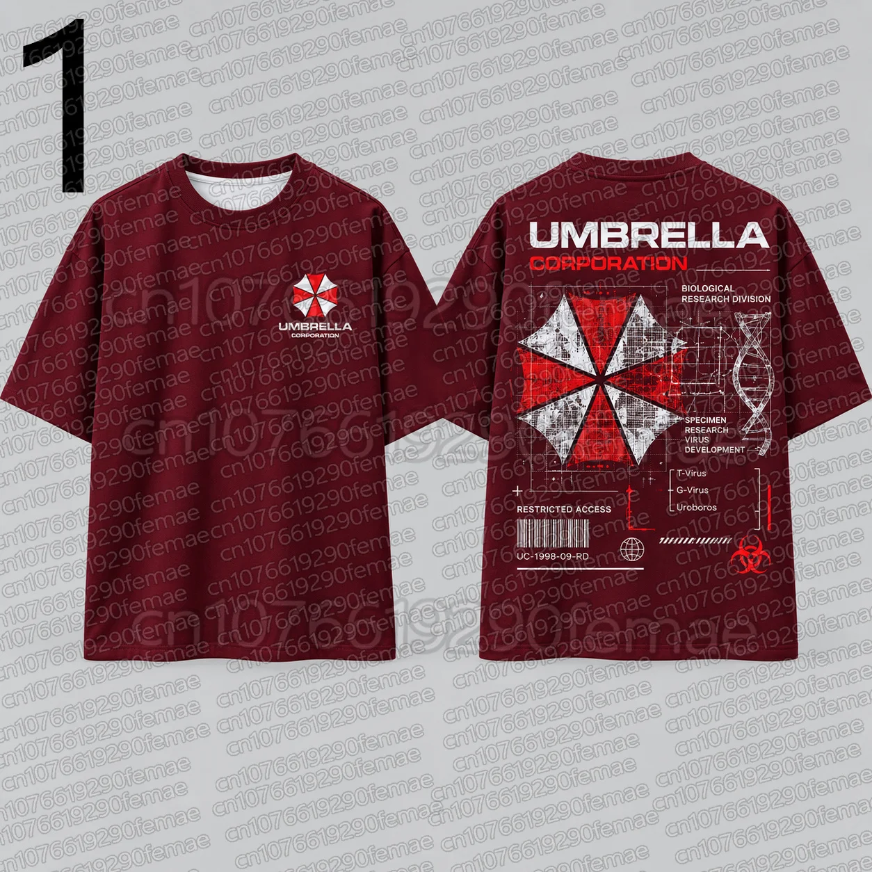 Resident Evil Umbrella Corporation T-Shirt Women's Men's Oversized Tee Biohazard Anime Inspired Casual Streetwear Summer Tops