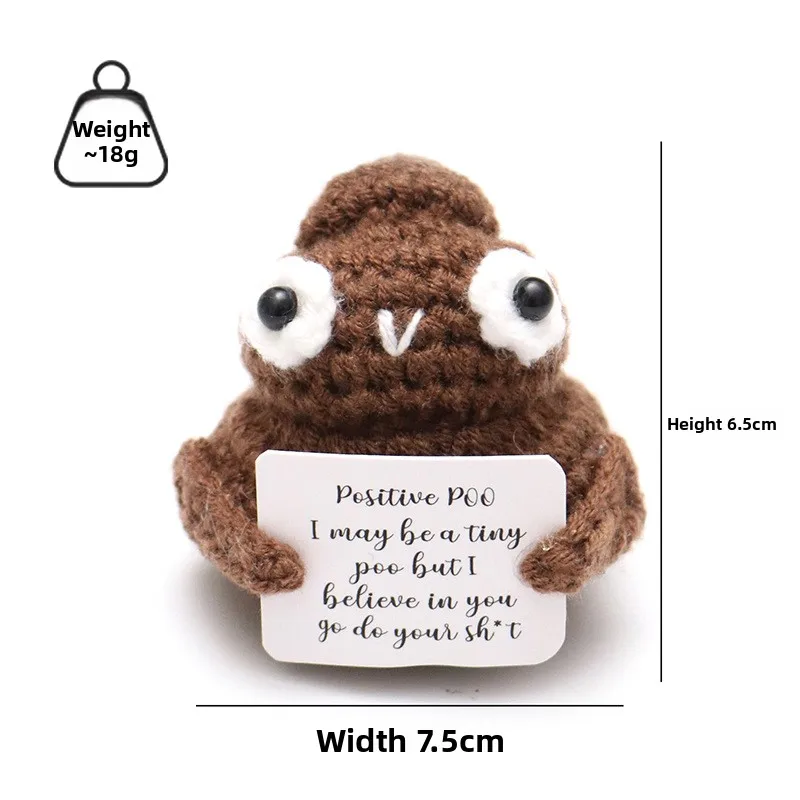 Fertige handgehäkelte Avocado-Wolle, Topfpflanze, Poo, Karotte, Cartoon-Puppe, englische Karte