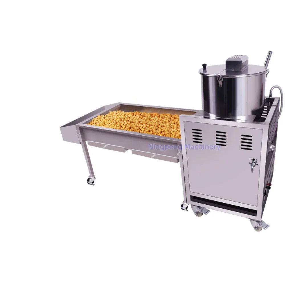 Máquina de palomitas de maíz comercial de acero inoxidable con botella de agua de caramelo/Máquina de palomitas de maíz industrial