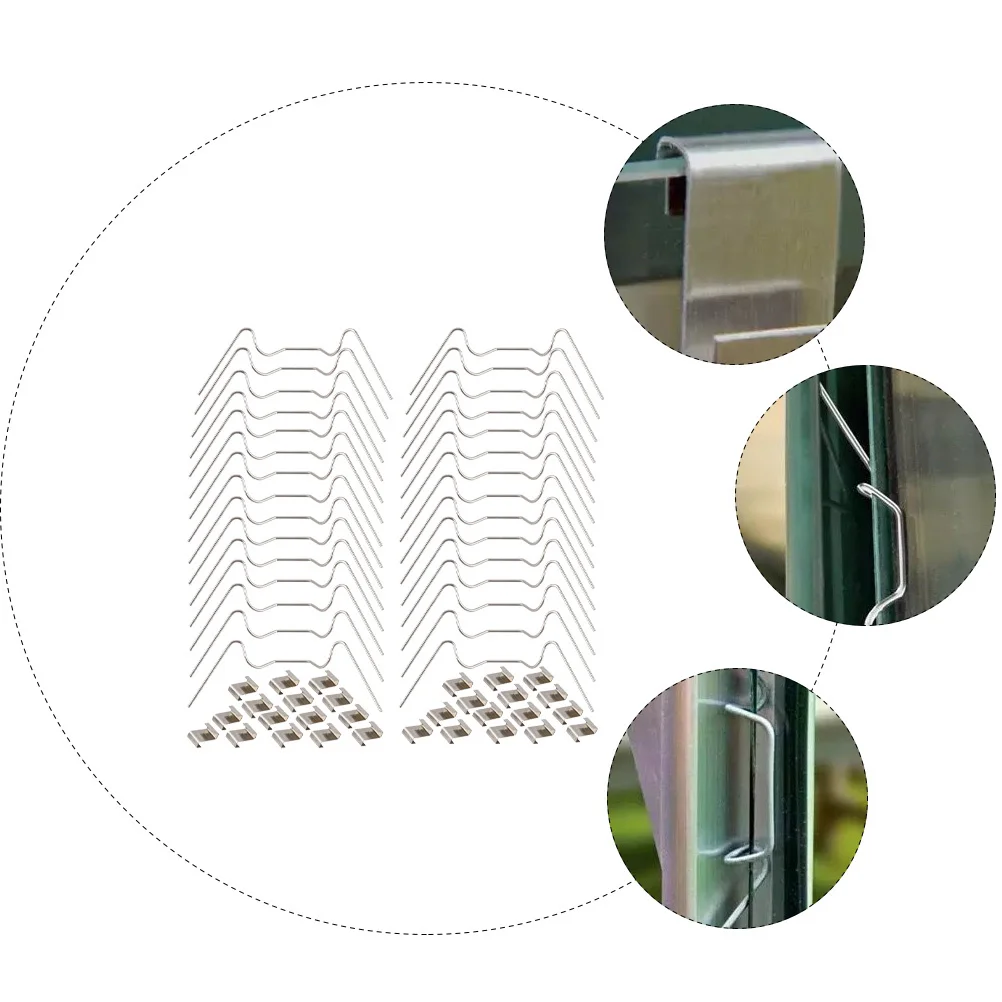 

1Set Greenhouse Glass Pane Fixing Clip Stainless Steel Strong Fixing Clips for Glass Greenhouse Reinforcement Garden Repair