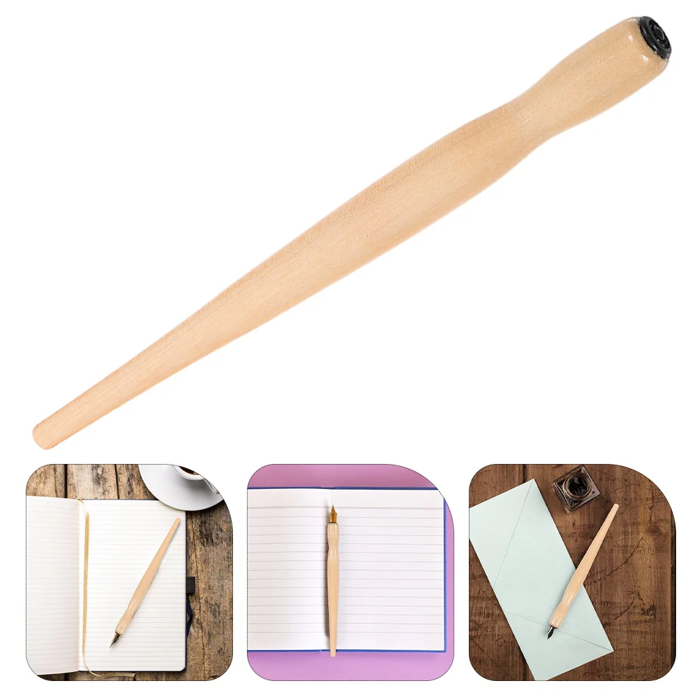 

Wooden Dip Pen Holder Handle Straight Removable Calligraphy Dip Holder Stand Ideal for Manga Art Professional Lettering Writing