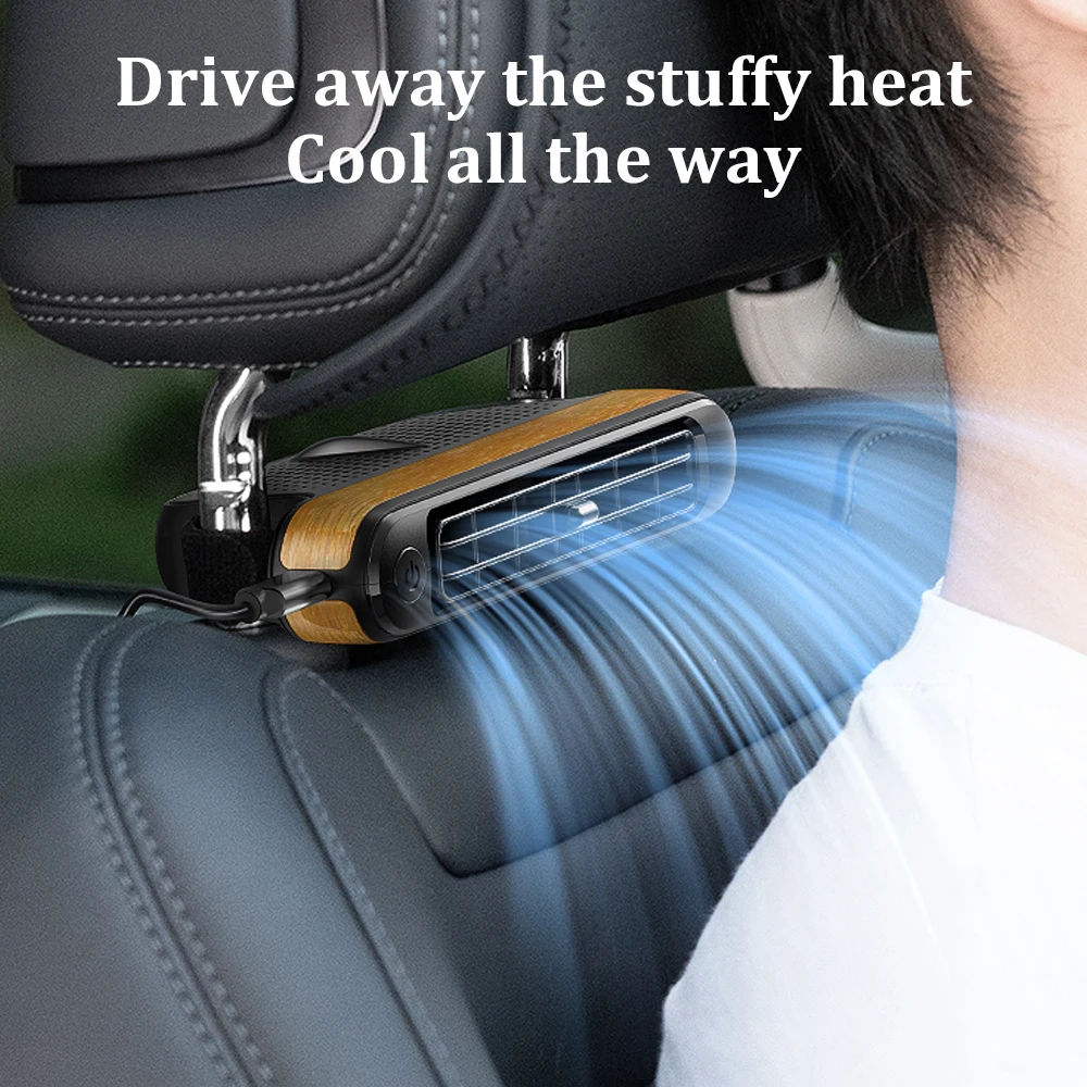 Comfortable Ride Auto Backseat Fan Adjustable Wind Wide Range Of Uses Quiet And Powerful Space-saving Design Type-C Power Cord