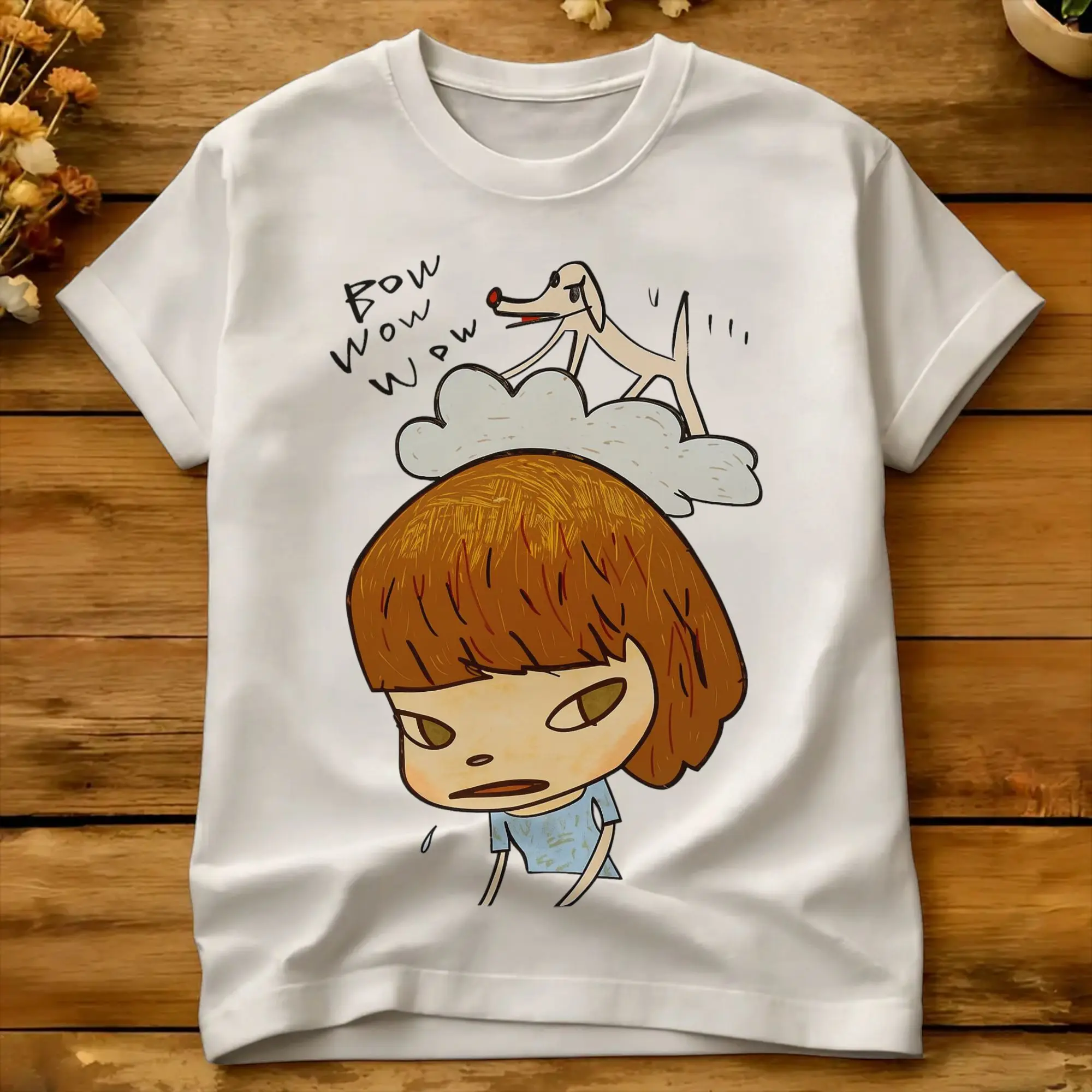 Yoshitomo Nara Fashion T Shirt Summer  Harajuku T-Shirts Cotton O-Neck 4XL 5XL 6XL Top Tees Short Sleeve Y2K Retro Tops