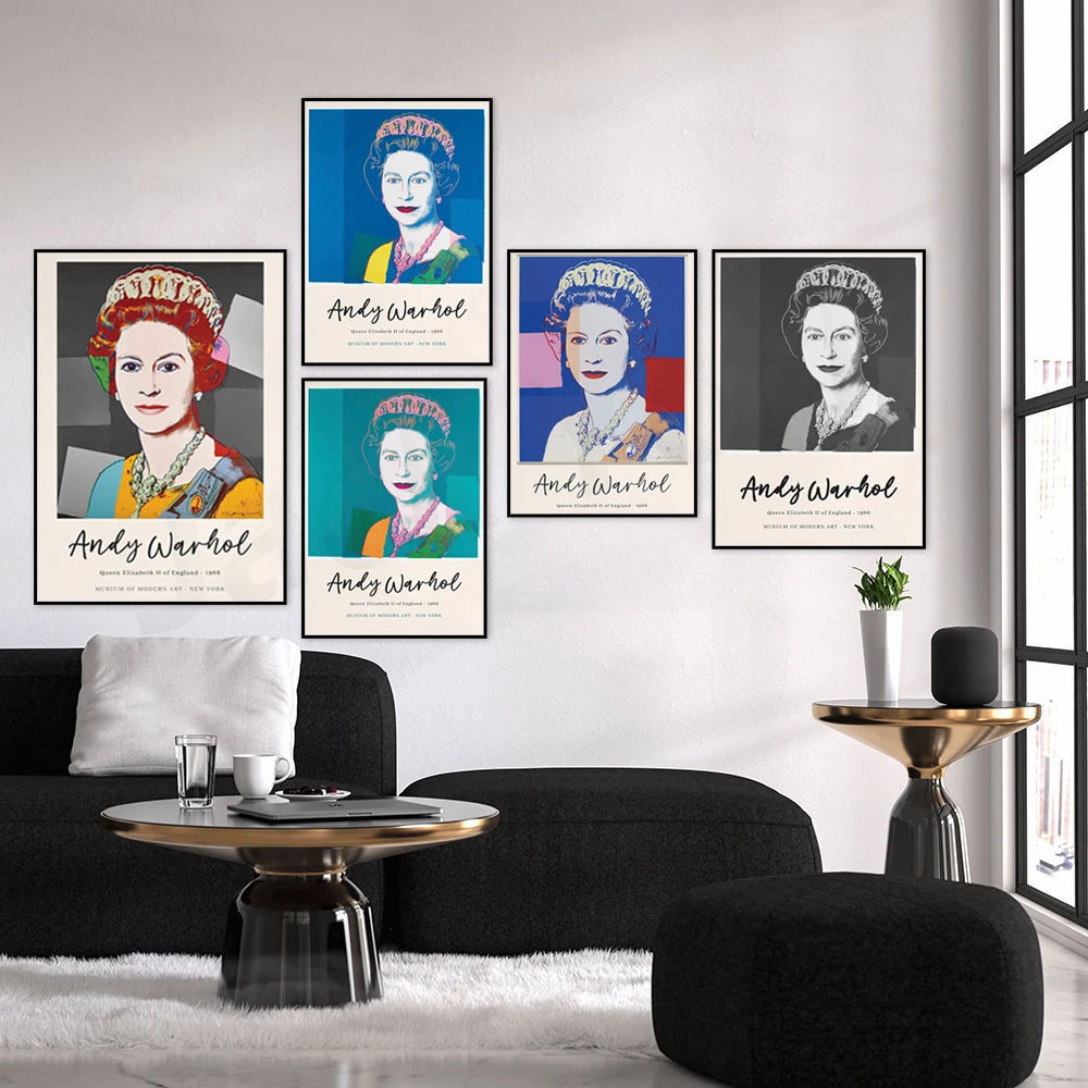 

Queen Elizabeth II portrait, Iconic print, Jubilee, wall ar,, poster, gallery wall, iconic art, Famous Portrait, Blue Wall Art