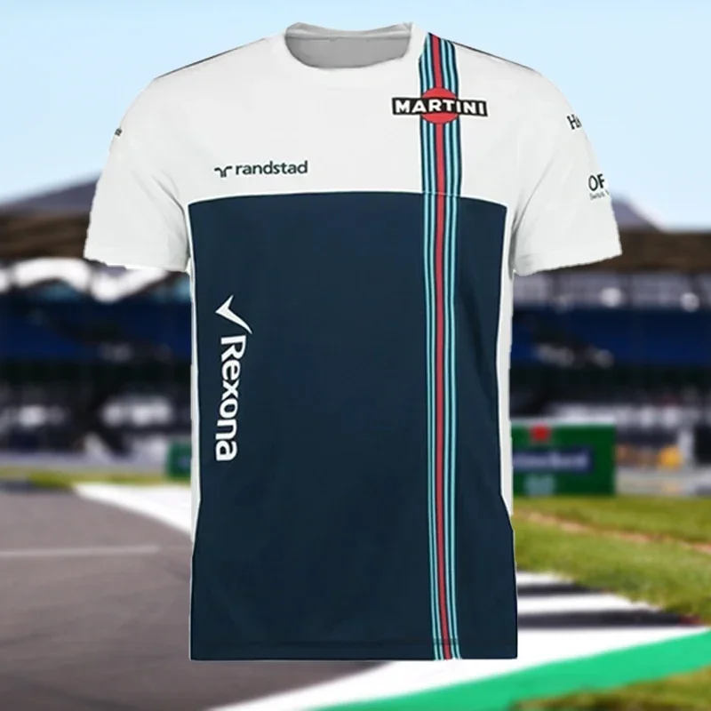 تي شيرت رجالي بأكمام قصيرة لفريق 2025 F1 قميص رياضي شديد الجودة ومريح كاجوال كبير الحجم برقبة دائرية