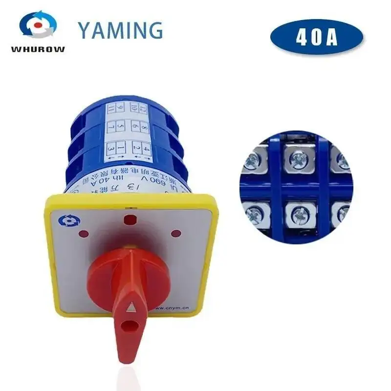 LW5-25A 40A Two/Three Positions Cam Switch Power Control Rotary Changeover Selector Motor Different Loads Silver Contact