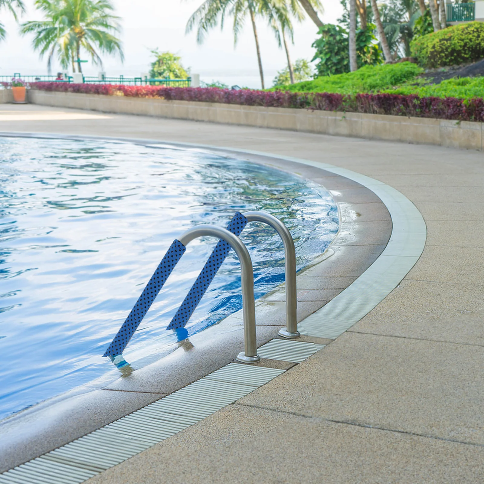 

Pool Handrail Covers Blue Non-Slip Zipper Closure For Inground Swimming Pool Outdoor Indoor Use Durable Safety Grip Sleeve