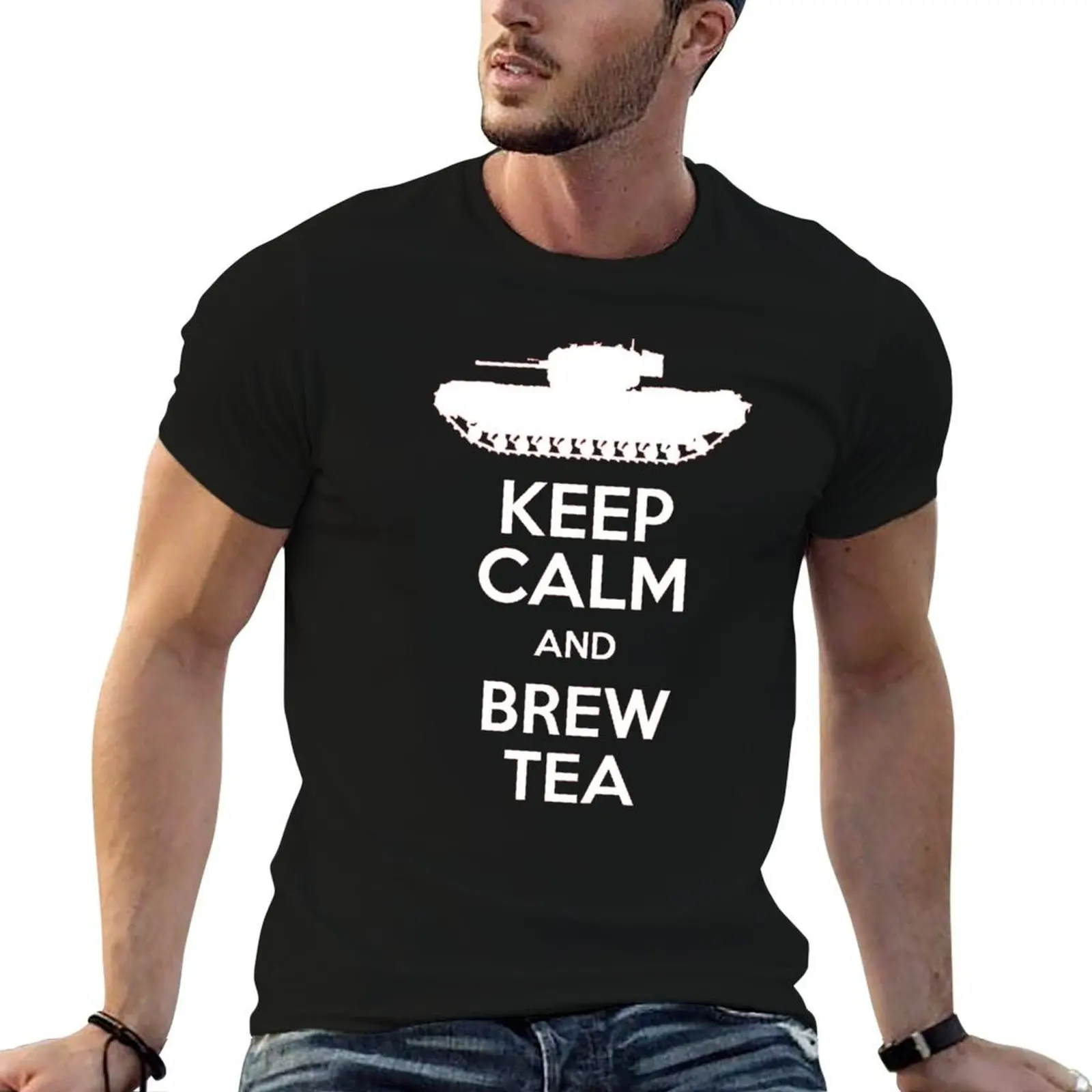 St. Gloriana - Keep Calm and Brew Tea! T-Shirt vintage graphic shirts plus sizes heavy weight t shirts for men