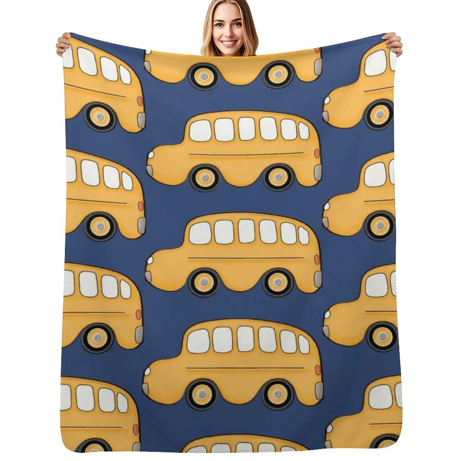 

Retro Bus I Throw Blanket Soft Comfort Blanket for Reading Watching TV