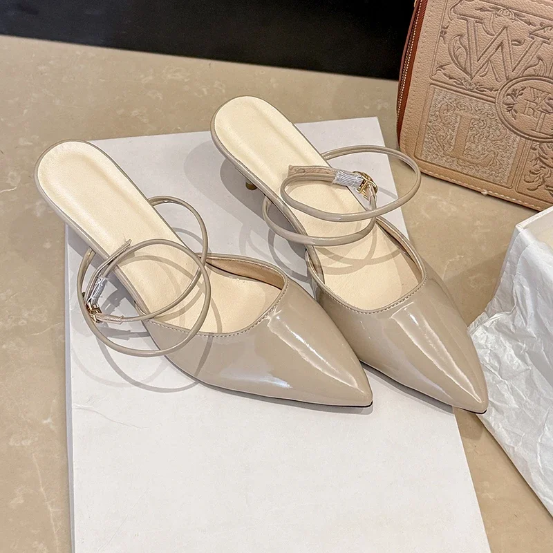 

Thin Heels Pointed Toe Versatile Casual Women's Sandals 2025 Summer Fashion Niche Design Lace Up/on Commute Dress Sandals Women