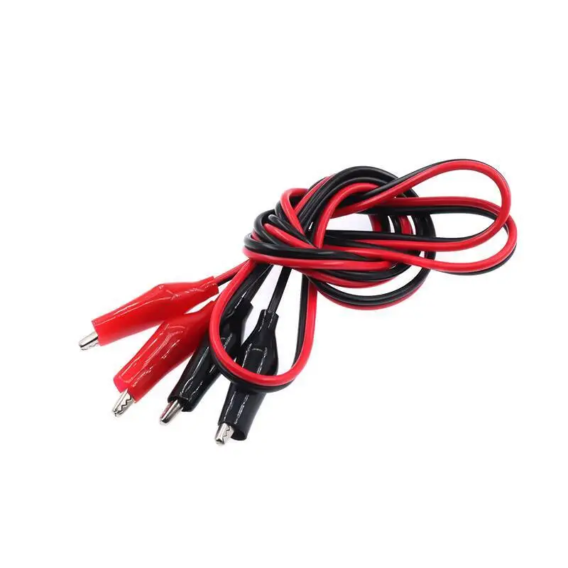 1~10 Stück Doppel-Krokodilklemme zu Rotem und Schwarzem Bananenstecker Verbindungs-Testkabel Stromkabel 1M – Detail 4