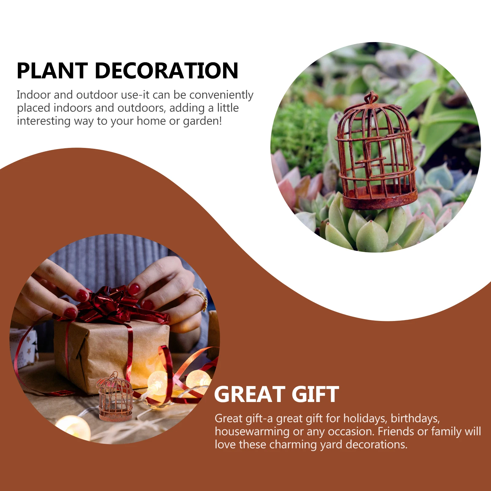 

Cage Decor Miniature House L scaping Prop nament Mini Birdcage Pendant Moss Micro L Succulent Garden Yard