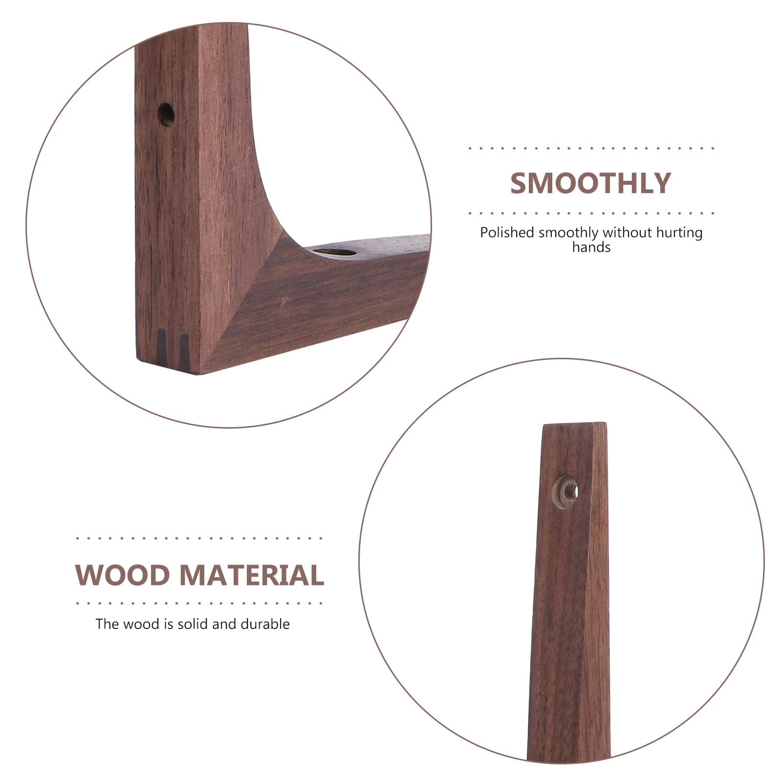 

1pc Floating Shelf Brackets Durable Wooden Corner Brace Walnut Wall Mounted Shelf Support Easy Install Bookshelf Decorative Home