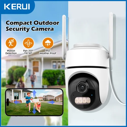KERUI cámara IP inalámbrica WiFi para exteriores AI seguimiento automático cámara de seguridad para el hogar vídeo CCTV vigilancia Onvif P2P iCSEE cámara