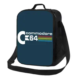 Commodore 64 Portable Lunch Boxes for Multifunction C64 Amiga Computer Thermal Cooler Food Insulated Lunch Bag School