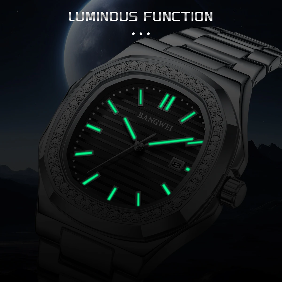 LIGE ธุรกิจนาฬิกาผู้ชายนาฬิกาควอตซ์กันน้ำนาฬิกาส่องสว่างสไตล์สายสแตนเลสกีฬานาฬิกาสำหรับชายรีโลจ ฮอมส์