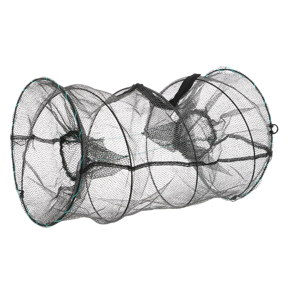 

Foldable Fishing Shrimp Trap Spring Cage Net Durable Fiber Material Easy Use Automatic Open String Top Compact Storage Versatile