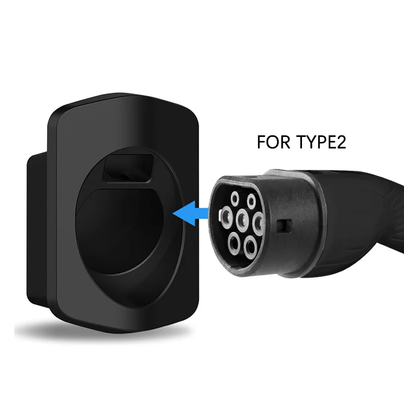 

EV Charger Holder For Type 2 Connector Socket Plug Extra Protection Wallbox Electric Vehicle Car Charging Cable Bracket