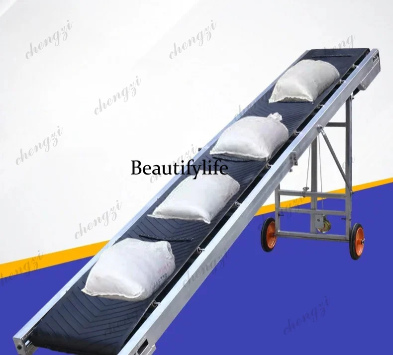 81 Small Conveyor Conveyor Belt Foldable Lifting Loading and Unloading Line Climbing Belt Conveyor