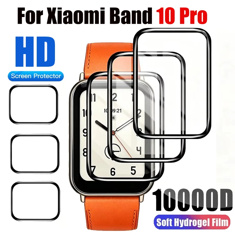 1-5PCS For Xiaomi Mi band 10 Pro Screen Protectors 9D Curved Anti-Scratch Watch Protective Films For Xiaomi Smart Band 10 Pro