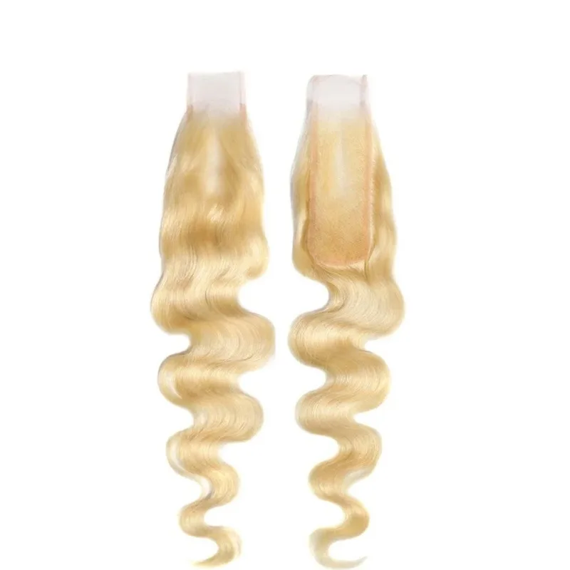 613 2x6 chiusura in pizzo capelli umani 150% densità onda del corpo dritto chiusura a mano piena tessitura capelli vergini brasiliani di Remy per le donne