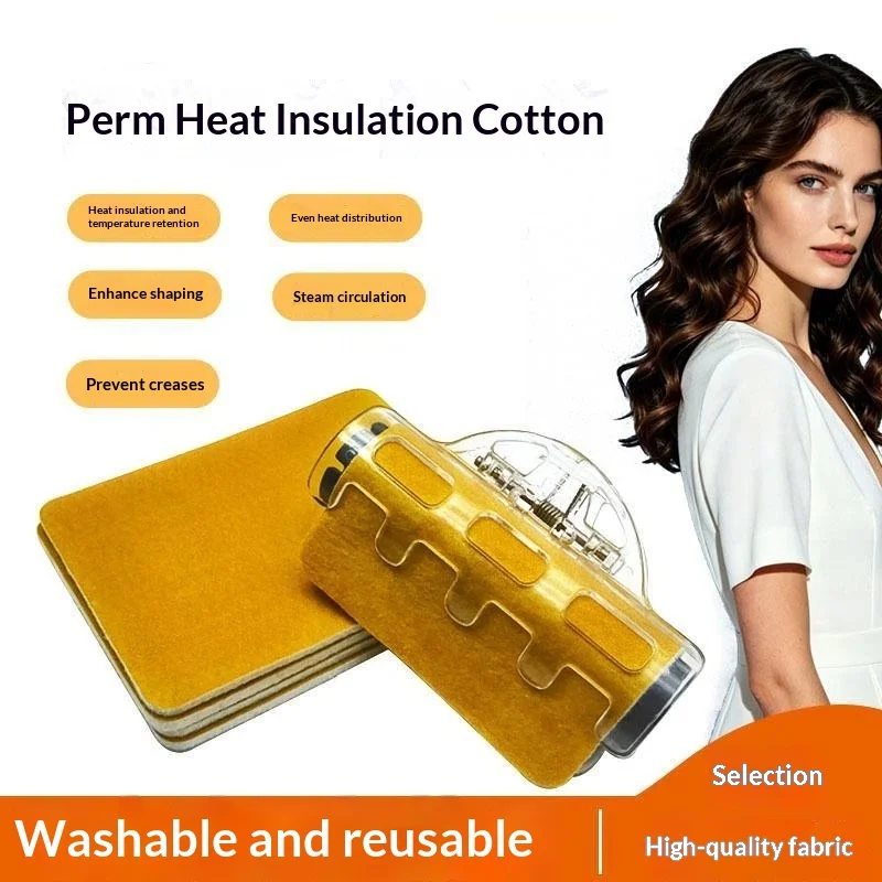 10pcs Salon Hair Perming /Thermal Insulation Cotton Pad Patch Curl Wave Hair Lock Temperature, Washable Reusable Styling Tool