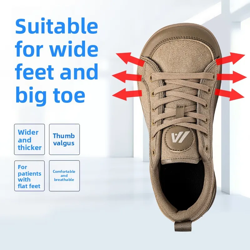 Men's Wide Foot Canvas Shoes Spring White Extra Wide And High Casual Slip-On Men's Shoes Comfortable Breathable Low Top Sneakers