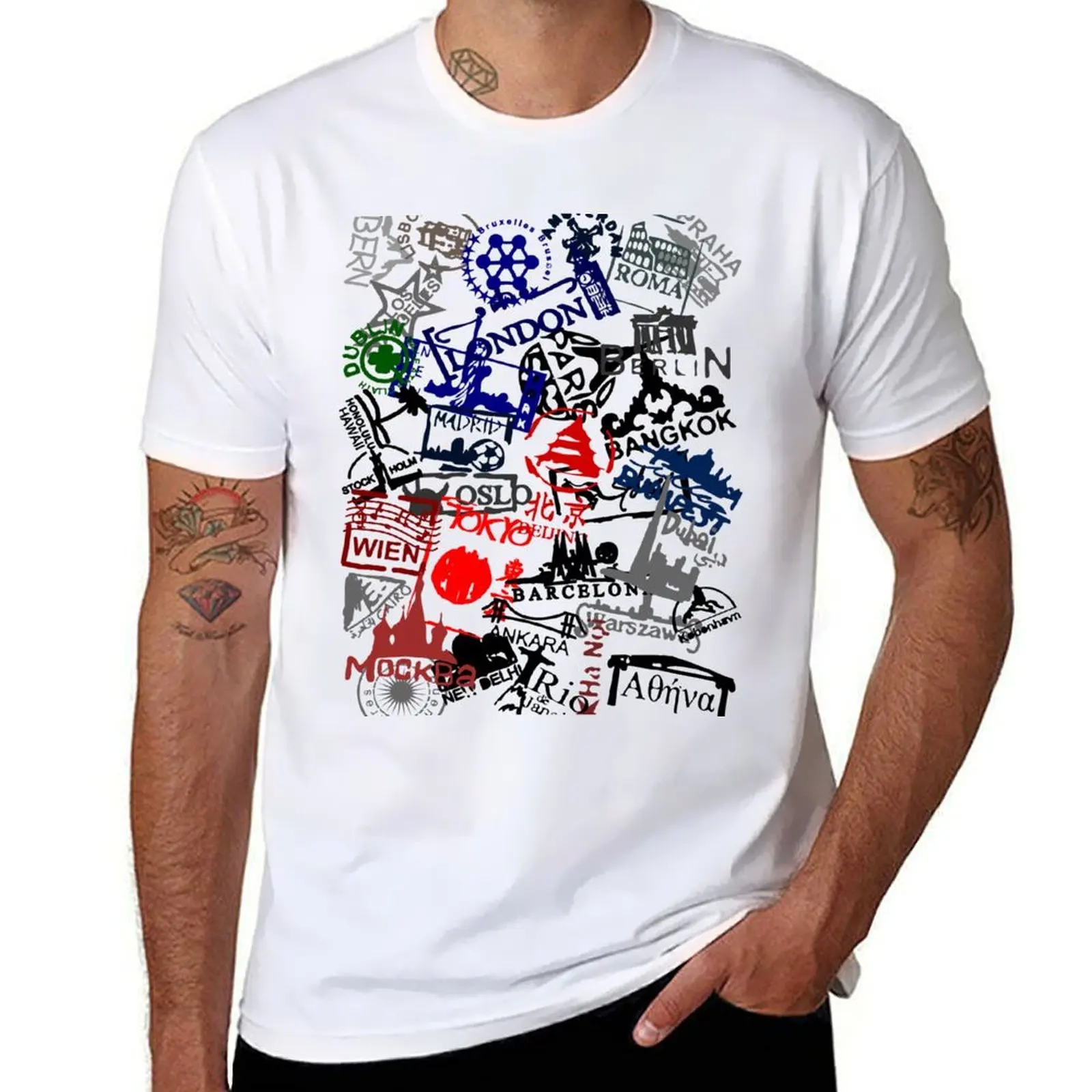 

Travel Destination Passport Stamps T-Shirt graphic t shirts for man man t shirt cotton T-Shirt