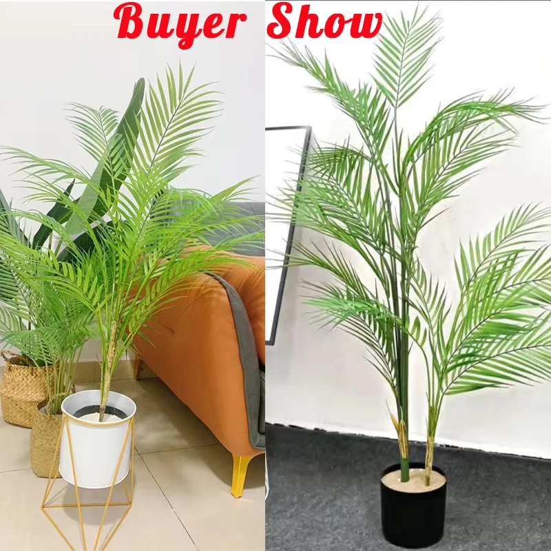 125cm 13Heads Large Artificial Palm Tree Tropical Plants Fake Palm Leaves Plastic Monstera Branch For Home Wedding Party Decor