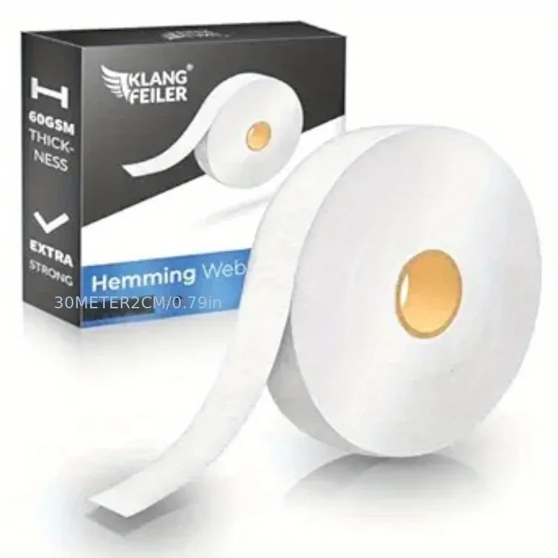 Rollo de tela adhesiva de doble cara de 60 metros, tela no tejida, tela de tela adhesiva para planchar, cinta de tela para manualidades de costura DIY