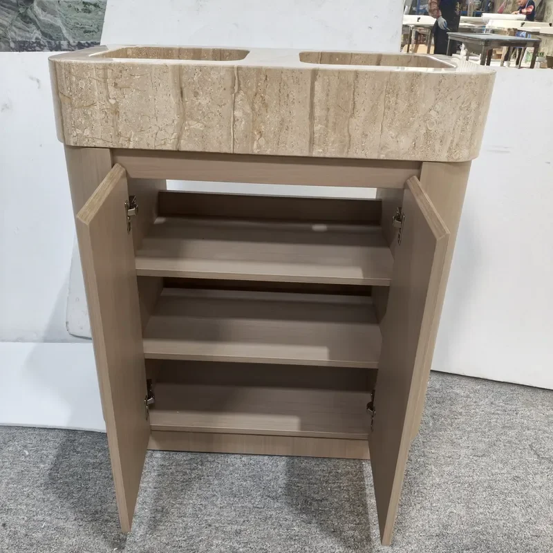 Marble Bathroom Vanity Cabinet Natural Stone Top with Basin for Home Bathroom Vanities Vanity Desk for Makeup Kitchen Sink