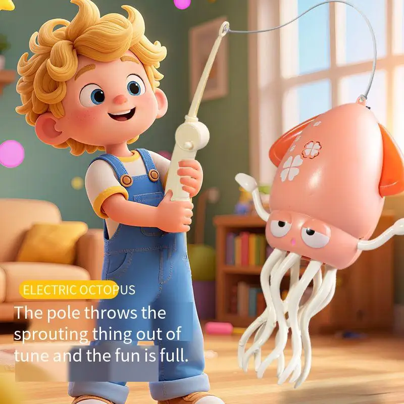 전기 춤추는 오징어 자동 감지 장애물 회피 전자 애완동물 음악과 조명 충전식 인터랙티브 장난감 선물