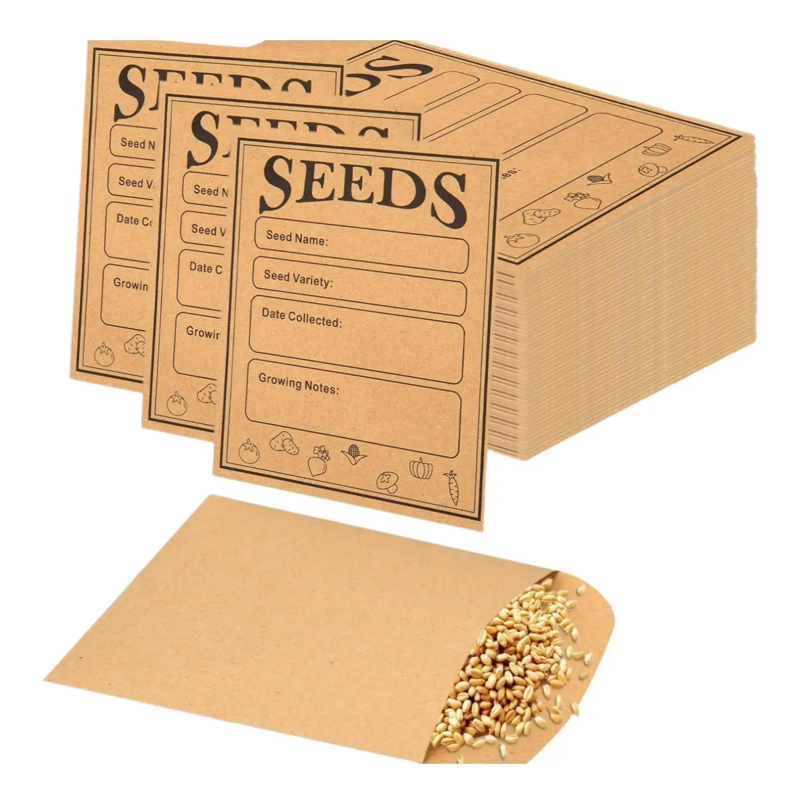 50 Pieces Self Sealing Mini Envelopes Samll Seed Saving Envelopes for Seed Storage Vegetable Plants Garden Seeds Organizing