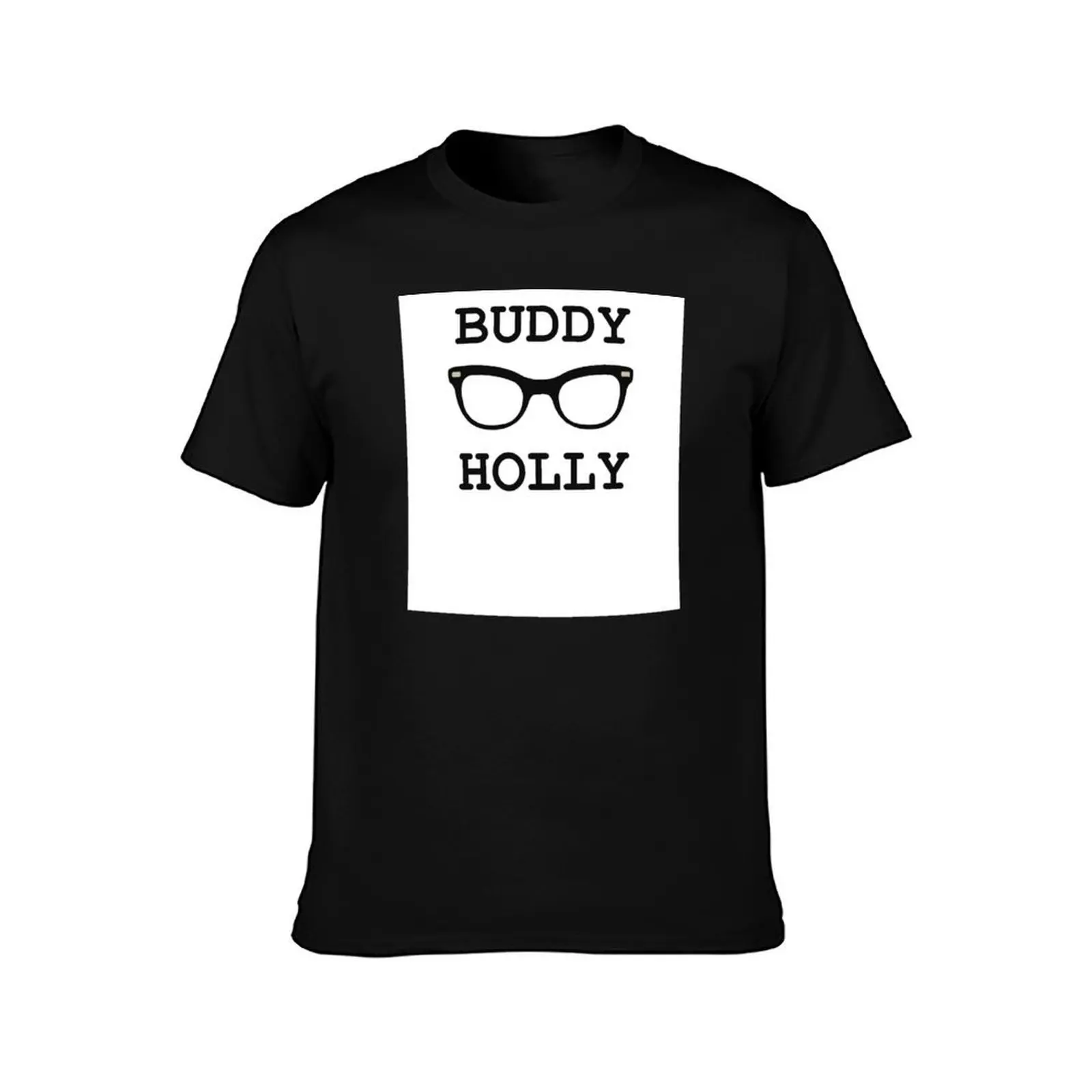 Buddy Holly glasses art T-Shirt Summer Casual Cotton Tee Oversized Streetwear Tops Vintage Graphic Print Unisex Men Women